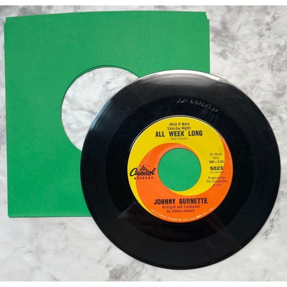 Johnny Burnette Wish It Were Saturday Night All Week Long 45 Rock Capitol 5023 - Picture 3 of 6